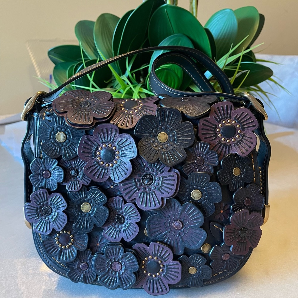 Coach Tea Rose  Saddle bag